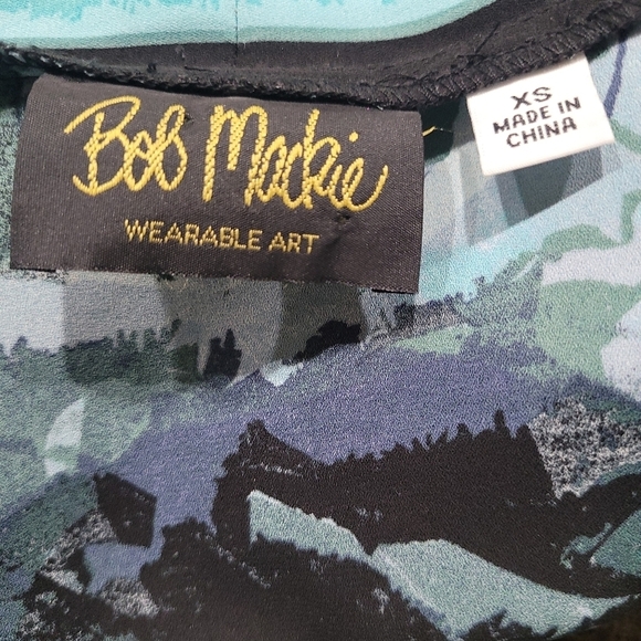 Bob Mackie Watercolor Print Kimono Women's Wearable Art Cardigan Size XS - Picture 6 of 8